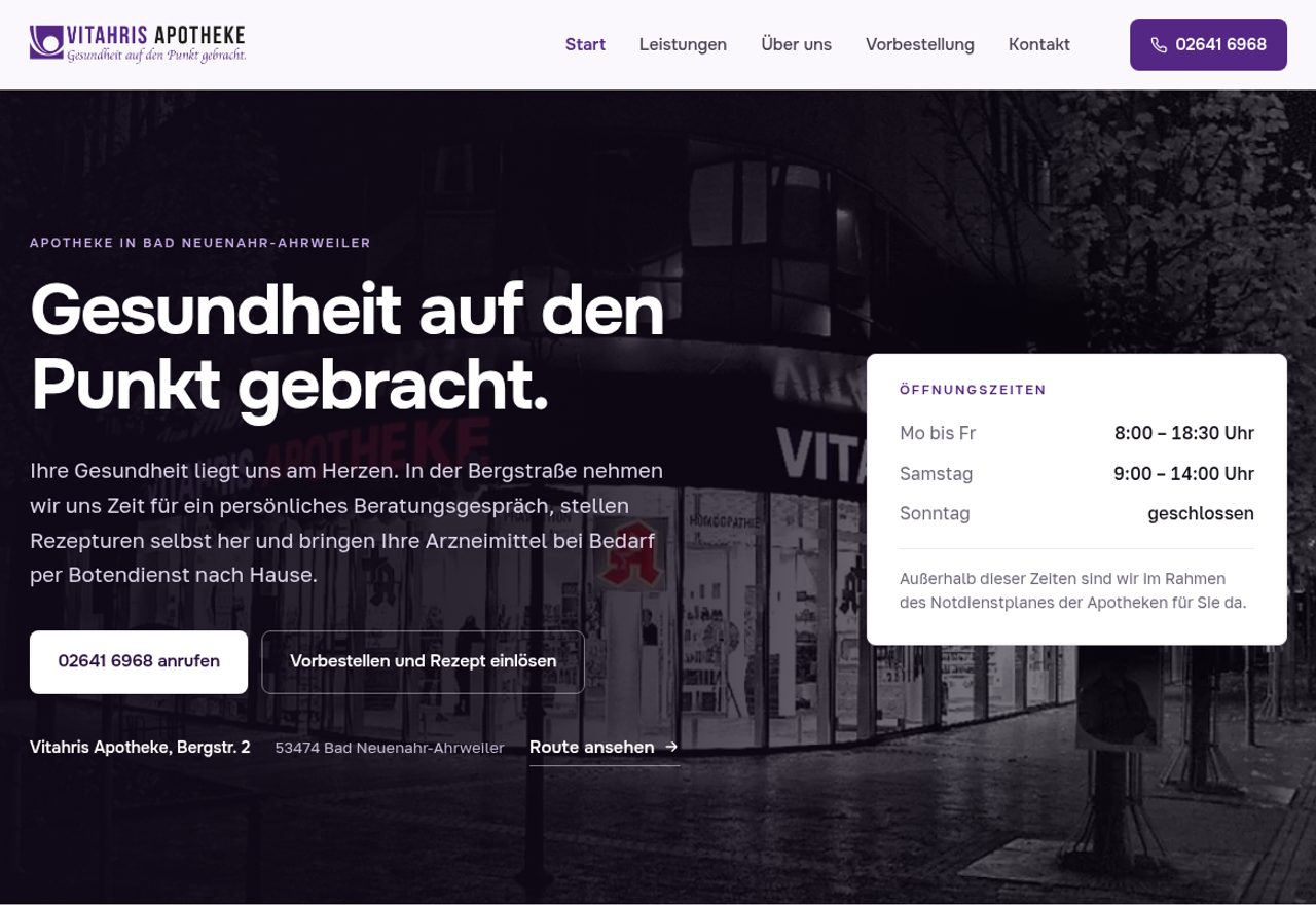 Beispiel Website Apotheke